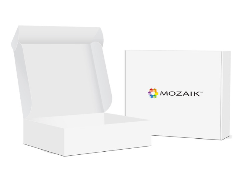 Custom Boxes - Image of custom boxes branded by Mozaik.