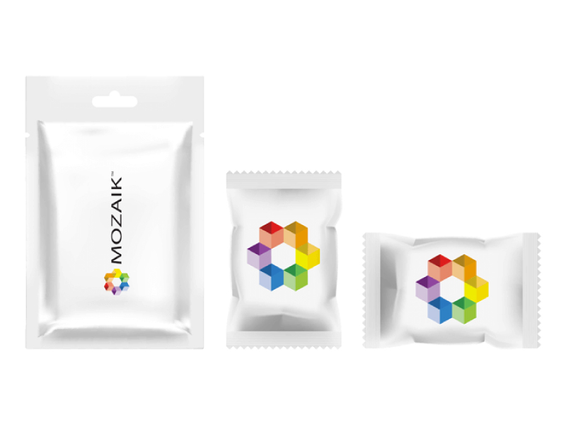 Flexible Packaging - Image of flexible packaging branded by Mozaik.